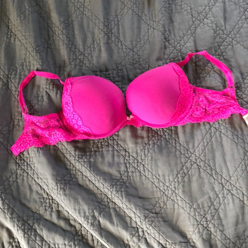 Bright Pink w/ some lace Dream Angels Push Up Bra
